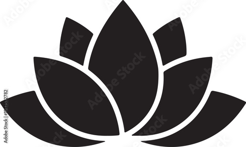 Lotus Flower Silhouette Vector Icon