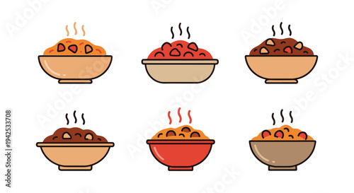 Goulash Line art vector set dynamic contemporary abstract color