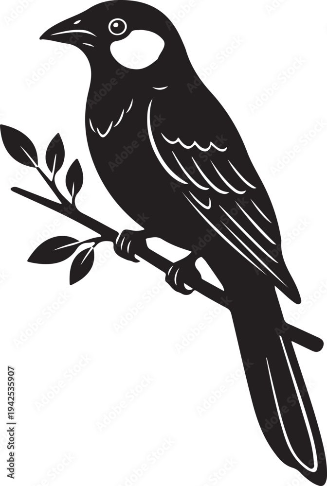 Obraz premium Noisy Miner in silhouette.