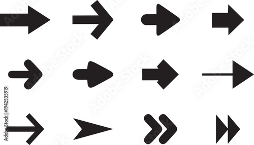 Arrow icon set in vector format. arrow sign and symbol. 