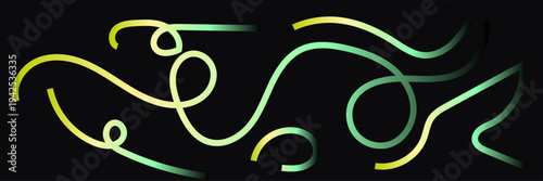 Abstract Rainbow Gradient Curved Lines Collection – Modern Wave Line Elements