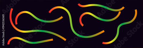 Abstract Rainbow Gradient Curved Lines Collection – Modern Wave Line Elements