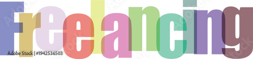 Multicolored freelancing text in bold playful font