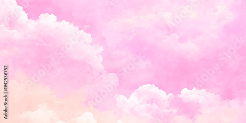 dreamy pink and peach pastel clouds background, creates a peaceful, whimsical atmosphere, making it ideal for romantic designs