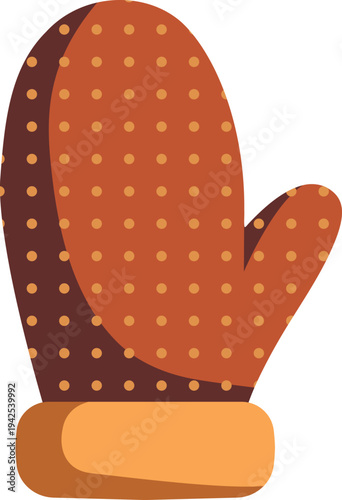 Brown Oven Mitt Illustration