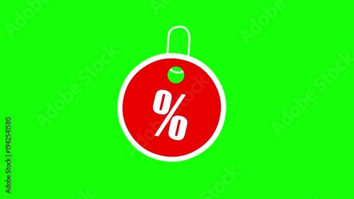 Discount Percent Tag Label on Green Background – Sale Promotion Icon