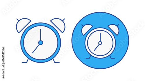 Alarm Clock Time Reminder Schedule Management Productivity Daily Routine Concept Color Icon Set