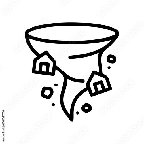 Tornado destroying houses