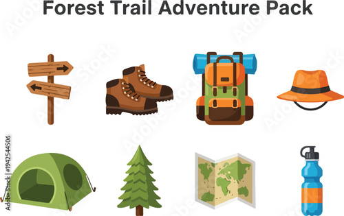 Forest Trail Adventure Pack Hiking Gear and Supplies for Outdoor Exploration