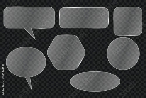 Collection of various grey speech bubbles and shapes