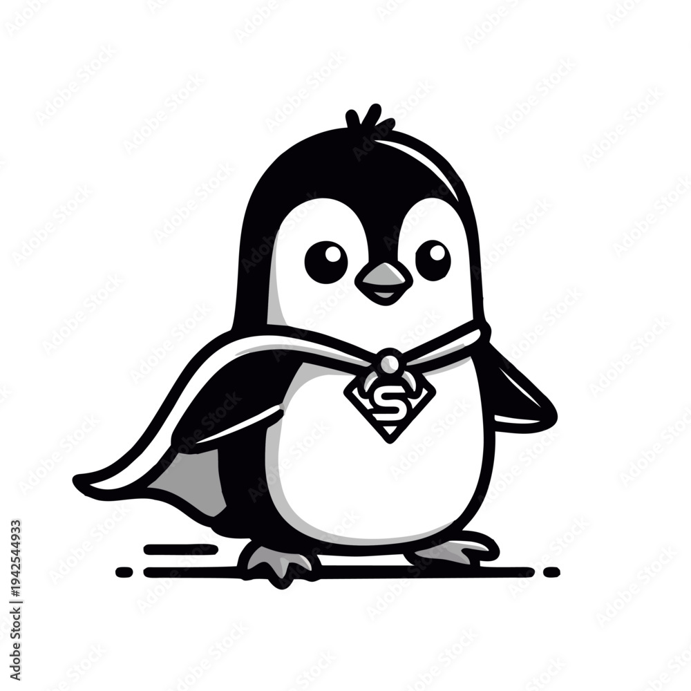 Fototapeta premium Meet the superhero penguin, ready to save the day!