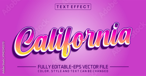 California Sunset Gradient Script Editable Text Effect