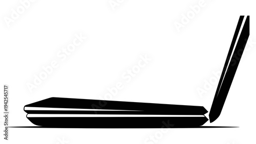 Modern laptop computer with open screen on a white background showcasing sleek minimalist design