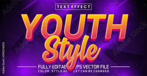 Youth Style Vibrant Orange and Yellow Gradient Editable Text Effect