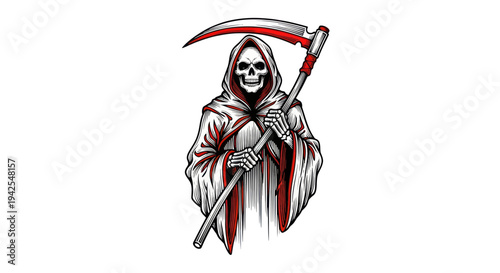 Grim Reaper with Scythe, Symbol of Death and Mortality