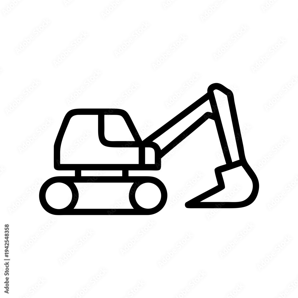 Fototapeta premium yellow crawler mini excavator isolated on white background