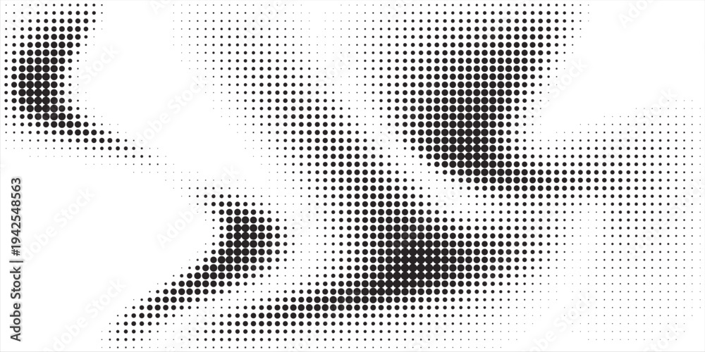 Fototapeta premium Basic halftone dots effect in black and white color. Halftone effect. Dot halftone. Black white halftone.Background with monochrome dotted texture. Polka dot pattern template.