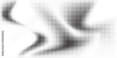 Basic halftone dots effect in black and white color. Halftone effect. Dot halftone. Black white halftone.Background with monochrome dotted texture. Polka dot pattern template.