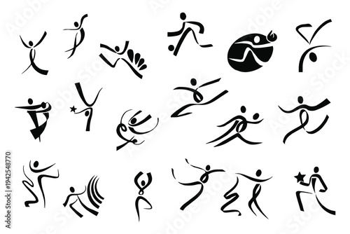 Sports Silhouettes Vector Icon Set