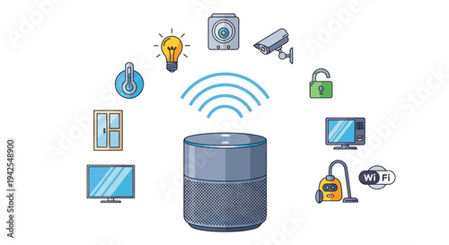 Smart home devices connected to WiFi network for seamless control