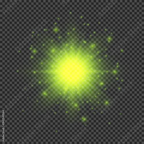 Light effect of green lens flares