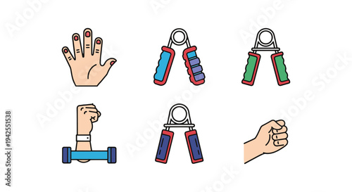 Grip Trainer Line art vector modern pastel abstract color