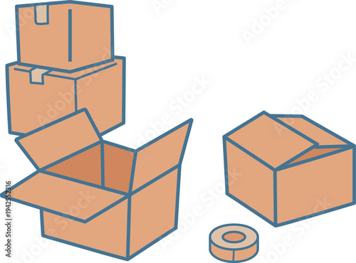 段ボールのイラスト