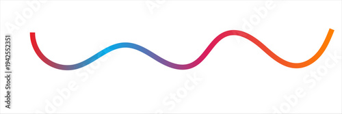 Abstract Rainbow Gradient Curved Lines Collection – Modern Wave Line Elements