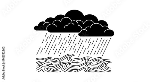 Rainy weather with stormy dark clouds.