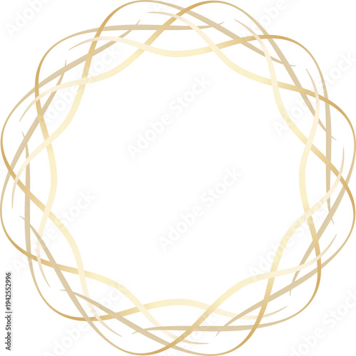 高級感のあるラインのフレーム　ゴールド