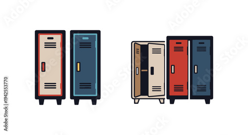 Gym Locker Line art vector minimal clean abstract illustration