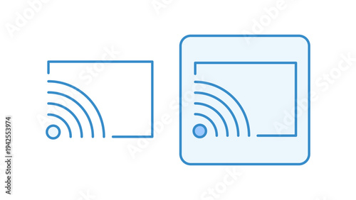 Cast Screen Wireless Display Streaming Device Connection Technology Concept Color Icon Set
