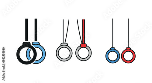 Gymnastic Rings Line art creative fluid abstract color vector
