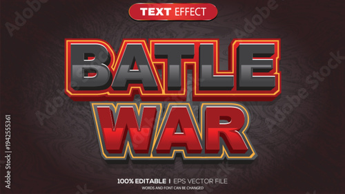 3d text effect battle war theme