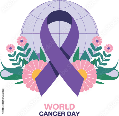 World Cancer Day Awareness Ribbon Hope Unity Support