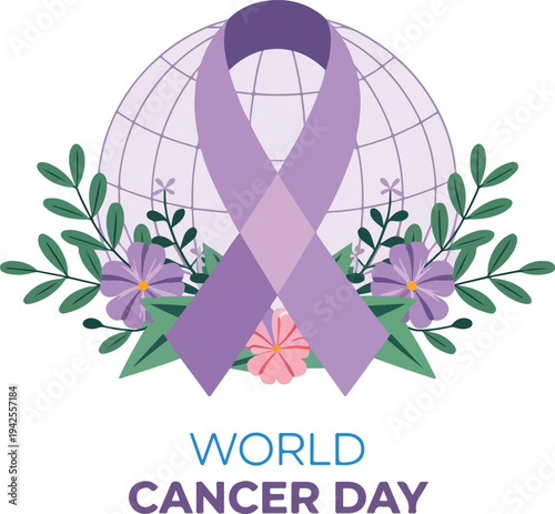 World Cancer Day Awareness Ribbon Hope Unity Support
