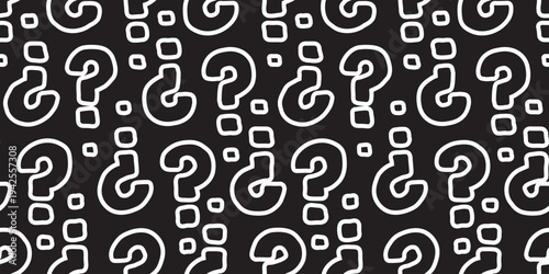 疑問符と感嘆符の手書きモノクロ模様