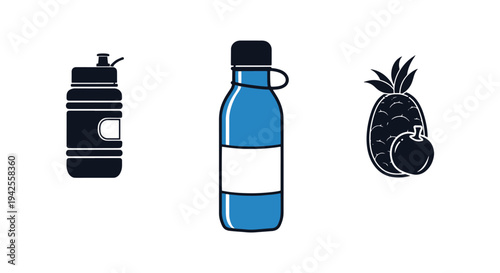 Healthy Combo Line art vector minimal abstract concept illustration