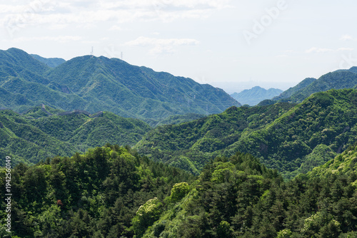 Lush green mountains of the Yan Mountains near Beijing China