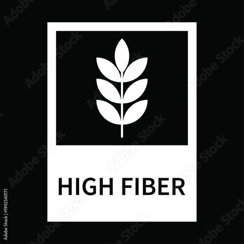High fiber food label with leafy design element