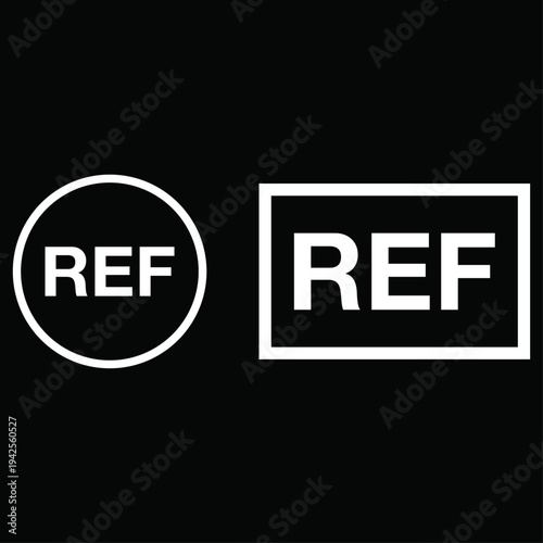 Modern REF logo designs on black background