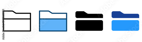 Folder Icon Multiple Style Vector Collection   