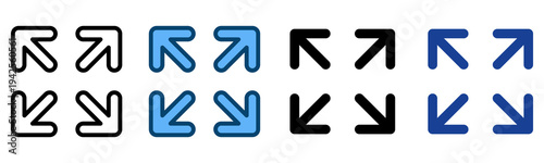 Maximise Icon Multiple Style Vector Collection   