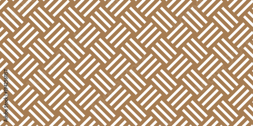 Abstract overlap mat grid metallic structure pattern square overlap brown gradient stripes wall and decoration maze textile paper triangle background.