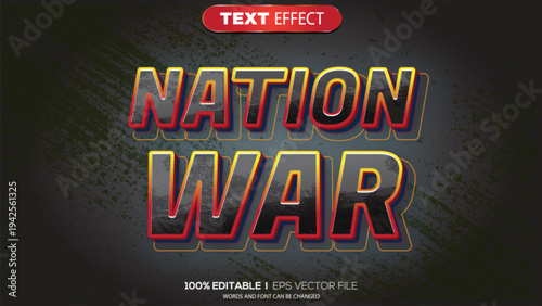 3d text effect nation war theme