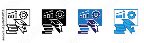 Course Icon Multi Style Vector Illustration