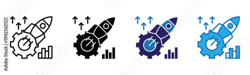 Launch Icon Multi Style Vector Illustration