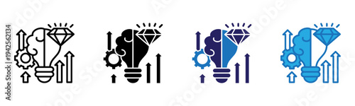 Creation Icon Multi Style Vector Illustration
