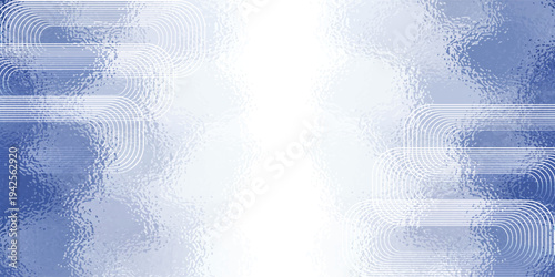 Abstract blue and white background with frosted glass texture and horizontal lines creating a dynamic digital effect.