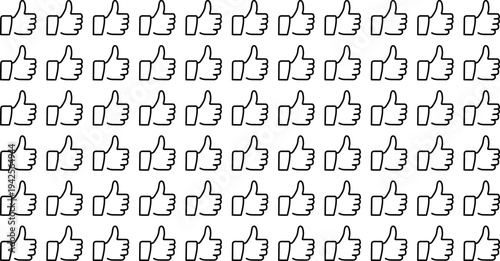 Modern Thumbs Up Icons Set with Transparent Background – Clean Vector Symbols for Approval, Social Media Likes, Customer Feedback, and Rating Illustrations